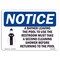 Signmission OSHA Notice, 5" Height, A Bather Leaving The Pool To Sign With Symbol, 7" X 5", Landscape OS-NS-D-57-L-10025 - alternate 1